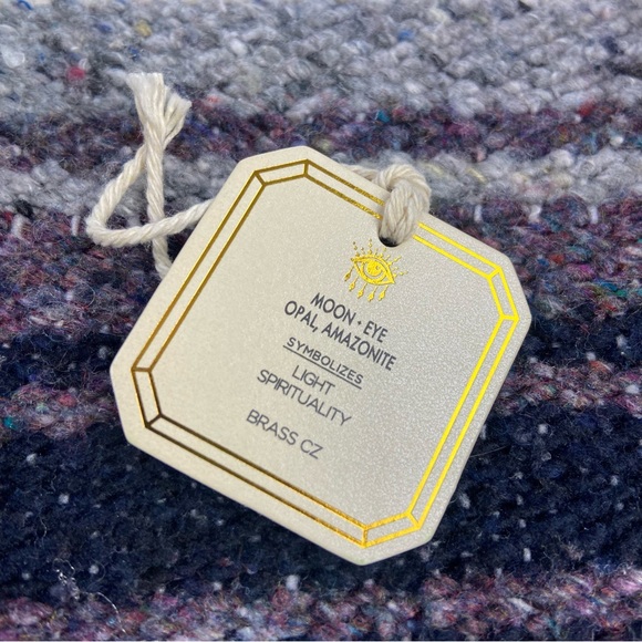 Armcandy Gold Tone Brass Moon Amazonite Bracelet Set of 2 in Box - Picture 9 of 10